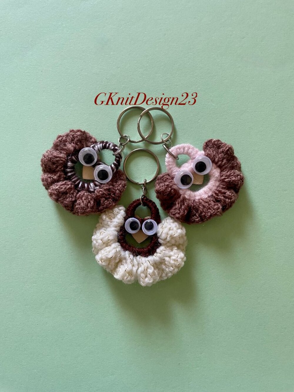Bundle of 3 Keychains, Crochet Backpack or Purse Charms, Handmade Keychains